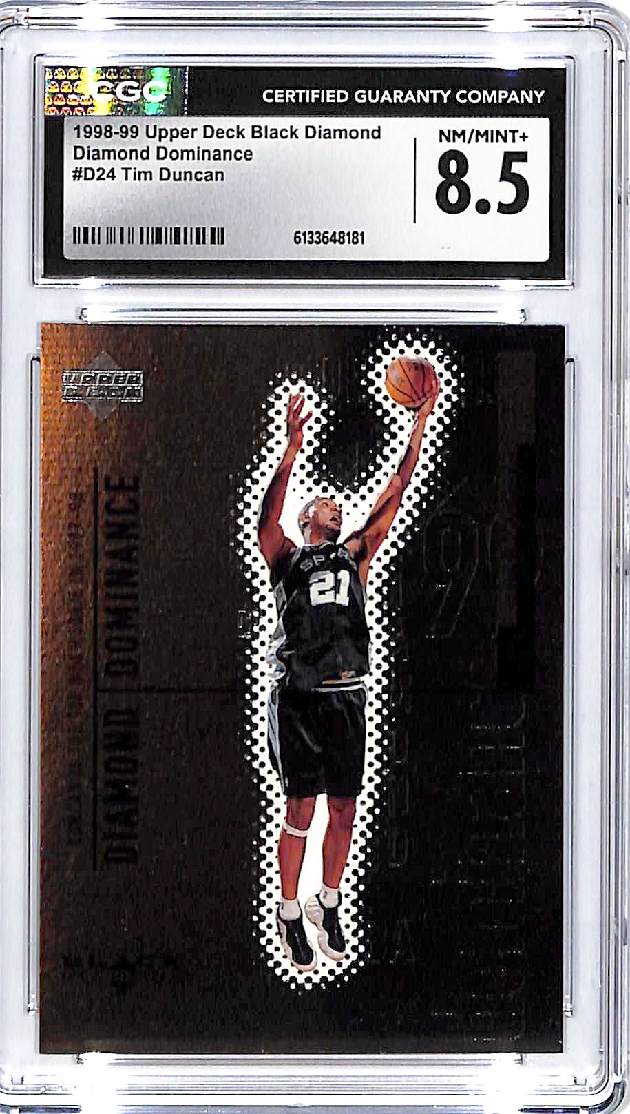 1998-99 Upper Deck Black Diamond Tim Duncan Diamond Dominance CGC 8.5 Spurs /1000