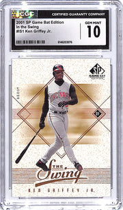 2001 SP Game Bat Edition Ken Griffey Jr In The Swing CGC 10 Reds
