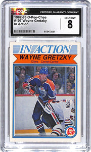 1982-83 O-Pee-Chee Wayne Gretzky In Action #107 CGC 8 Oilers