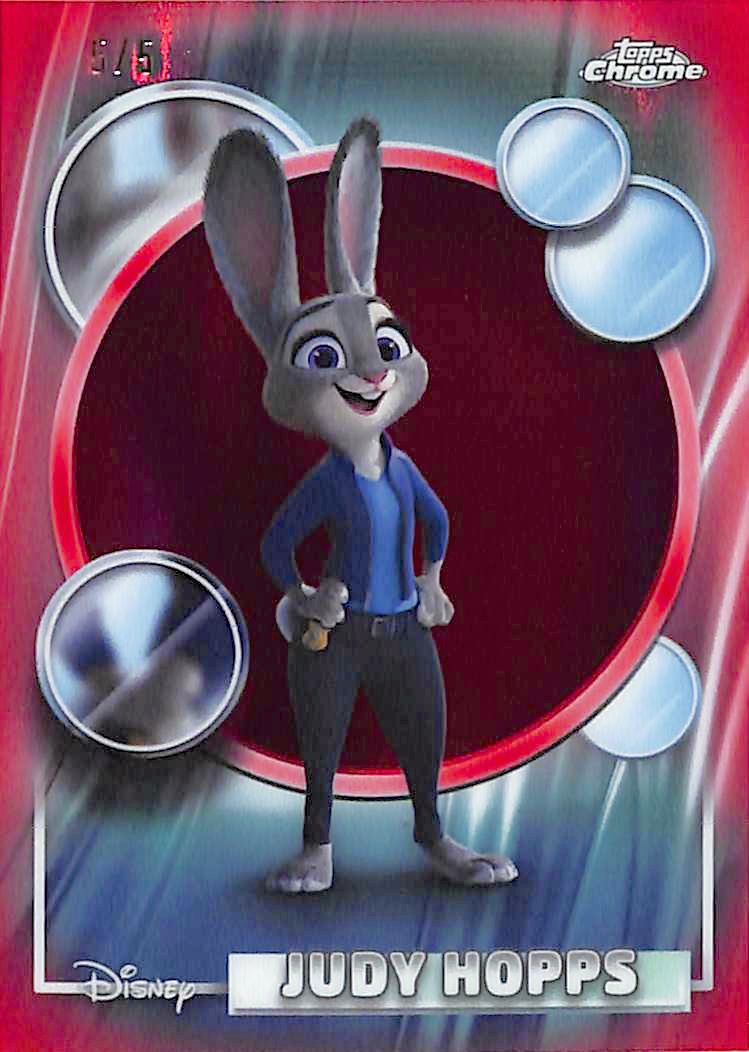 2026 Topps Chrome Disney Judy Hoops Red Refractor /5 #66 Zootopia