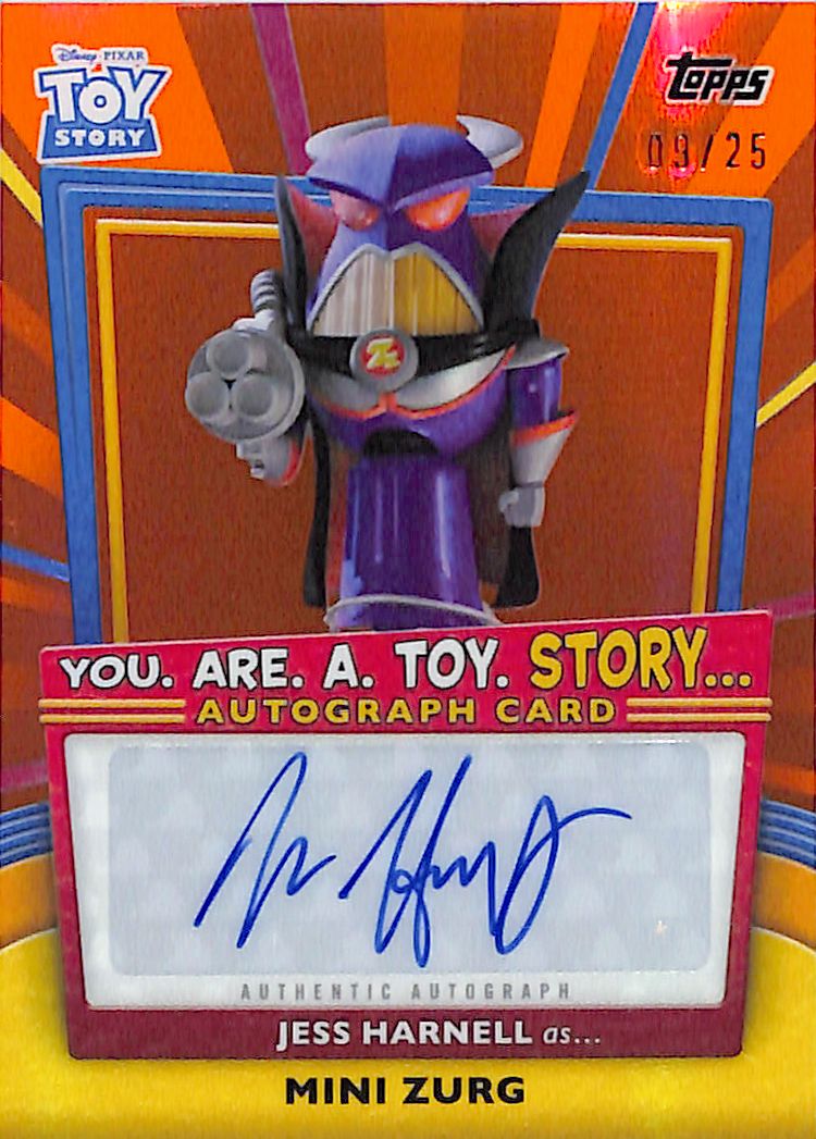 2025 Topps 30 Years of Toy Story Mini Zurg Jess Harnell Auto Autograph Orange Refractor /25