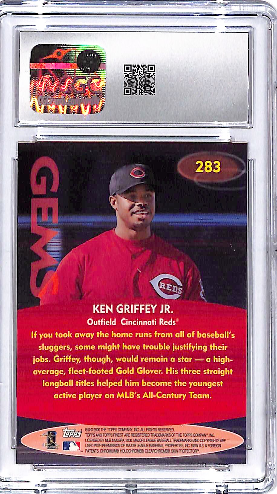 2000 Topps Finest Ken Griffey Jr #283 CGC 9.5 Reds