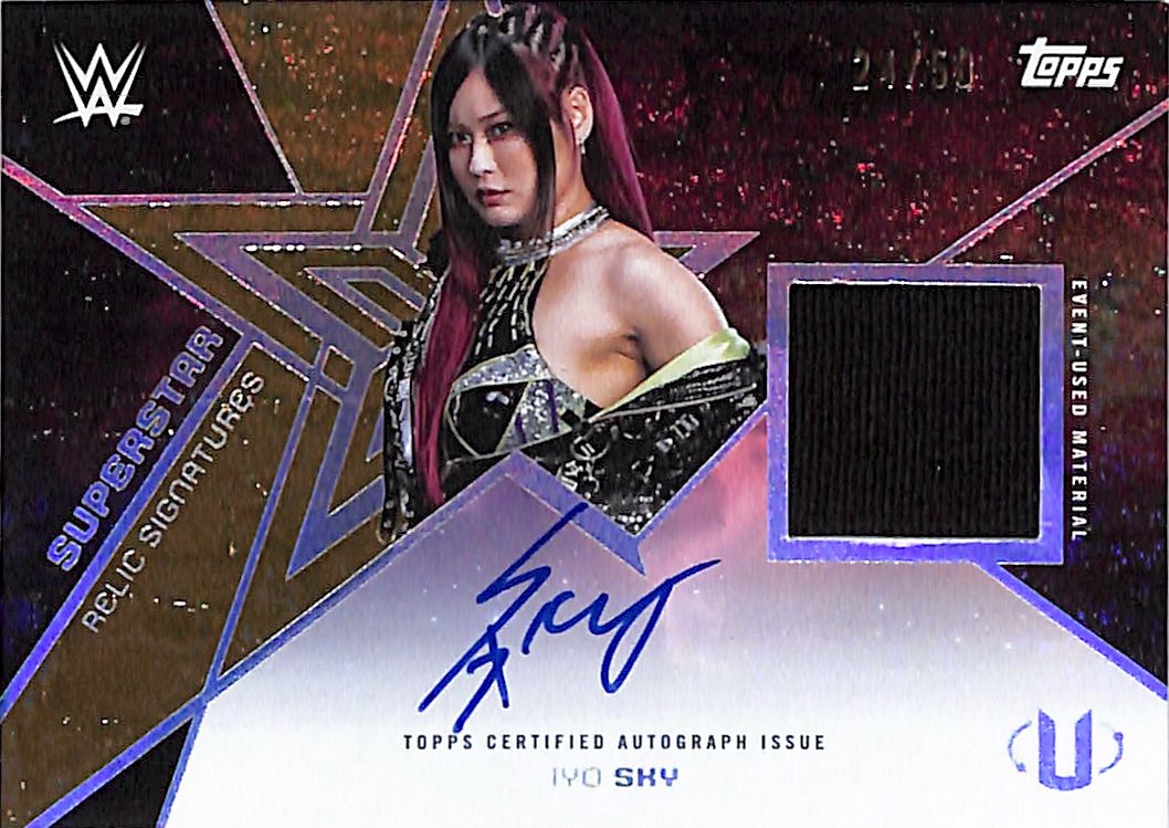 2025 Topps Universe WWE Iyo Sky Auto Autograph Patch Relic Gold Foil /50