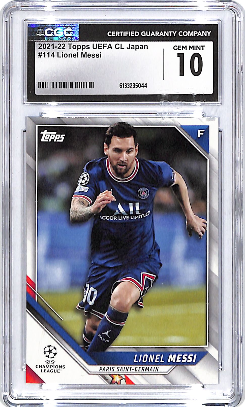 2021-22 Topps UEFA Japan Lionel Messi #114 CGC 10 Paris Saint-Germain