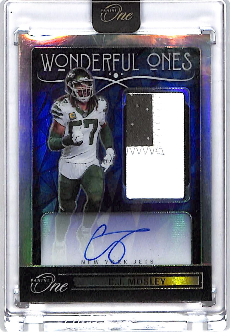 2024 Panini One CJ Mosley Auto Autograph Patch Jersey /99 Jets