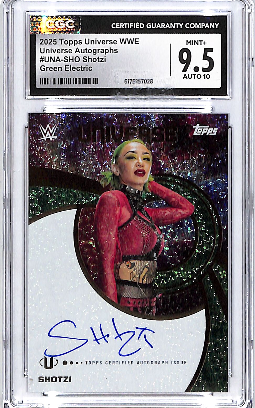 2025 Topps Universe WWE Shotzi Auto Autograph Green Electric /99 CGC 9.5