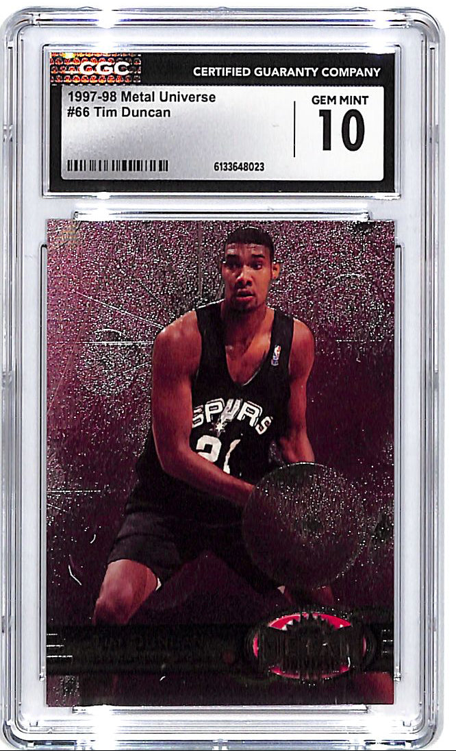 1997-98 Metal Universe Tim Duncan Rookie RC #66 CGC 10 Spurs