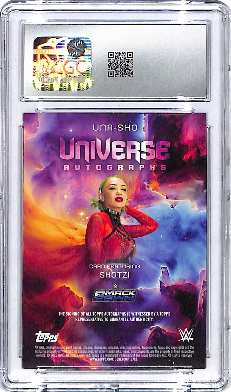 2025 Topps Universe WWE Shotzi Auto Autograph Green Electric /99 CGC 9.5