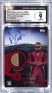 2025 Topps Universe WWE Andrade Auto Autograph Relic Patch Red Magma /10 CGC 9