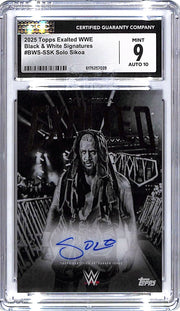 2025 Topps Exalted WWE Solo Sikoa Black White Auto Autograph CGC 9