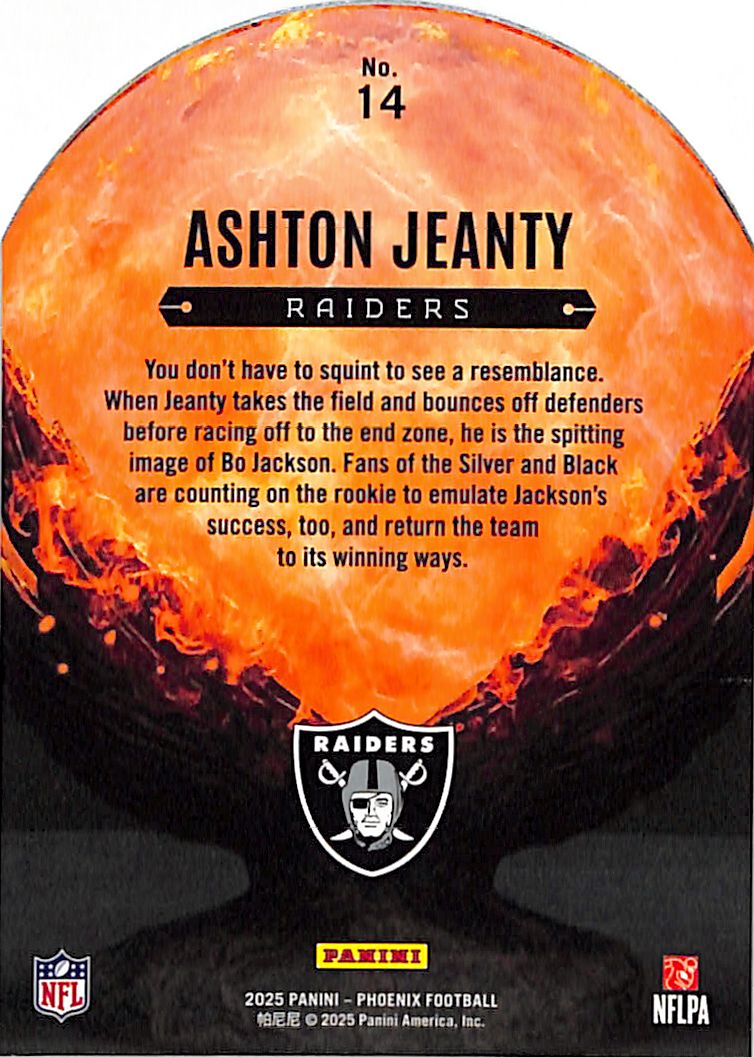 2025 Phoenix Ashton Jeanty Resurgent Rookie RC #14 Raiders