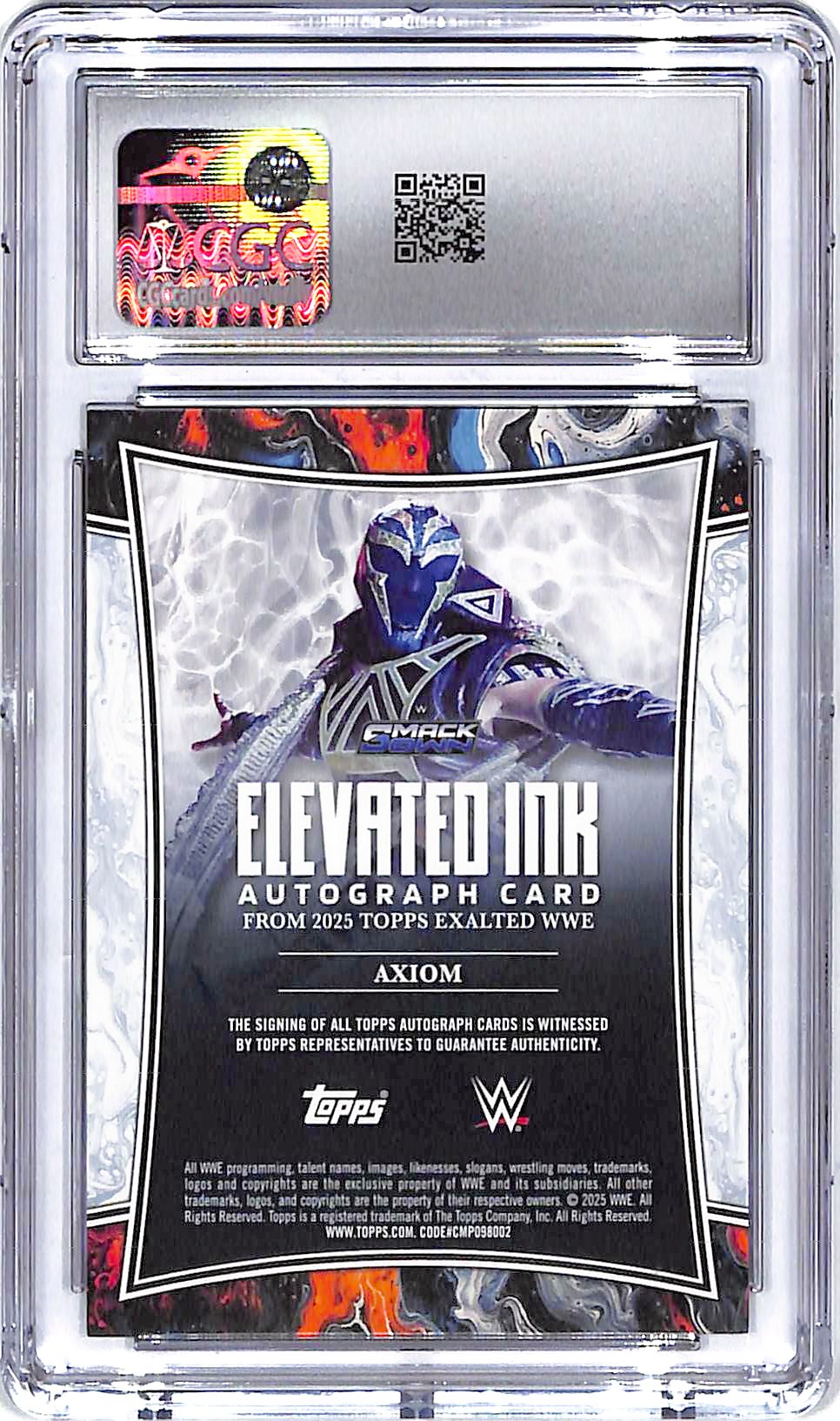 2025 Topps Exalted WWE Axiom Elevated Ink Auto Autograph CGC 10