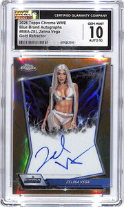 2026 Topps Chrome WWE Zelina Vega Auto Autograph Gold Refractor /50 CGC 10