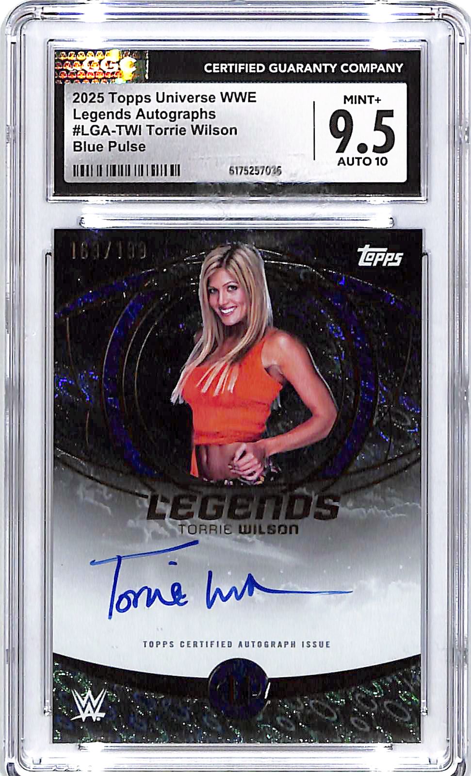 2025 Topps Universe WWE Torrie Wilson Auto Autograph Blue Pulse /199 CGC 9.5