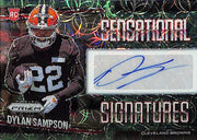 2025 Prizm Dylan Sampson Auto Autograph Sensational Signatures Green Scope /75 Browns