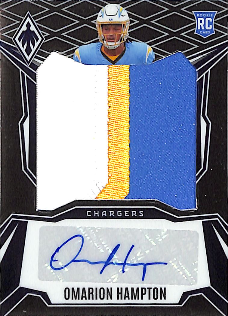 2025 Phoenix Omarion Hampton Auto Autograph Rookie RC Patch Jersey /199 Chargers