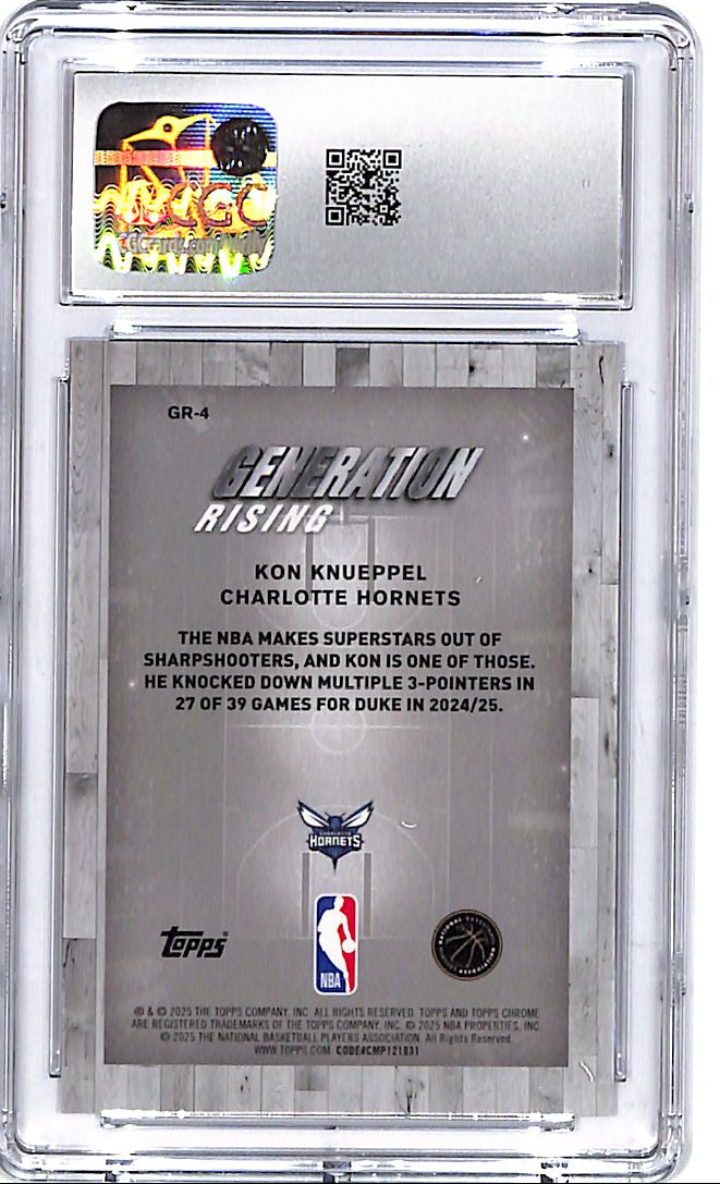 2025-26 Topps Chrome Kon Knuppel Generation Rising Rookie RC CGC 10 Hornets