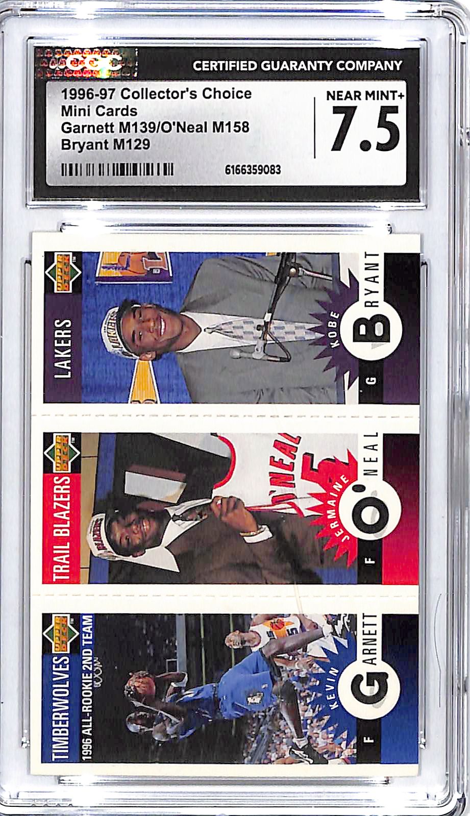 1996-97 Collectors Choice Kobe Bryant Kevin Garnett O'Neal Mini Cards Rookie RC CGC 7.5