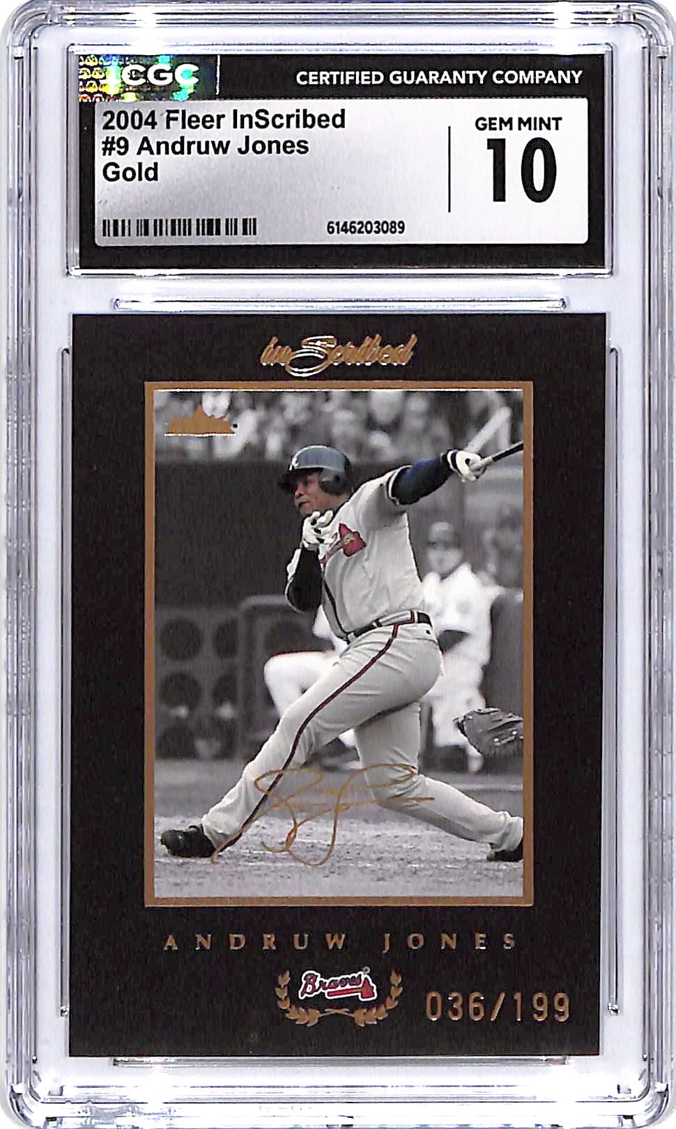 2004 Fleer InScribed Andruw Jones Gold /199 CGC 10 Braves