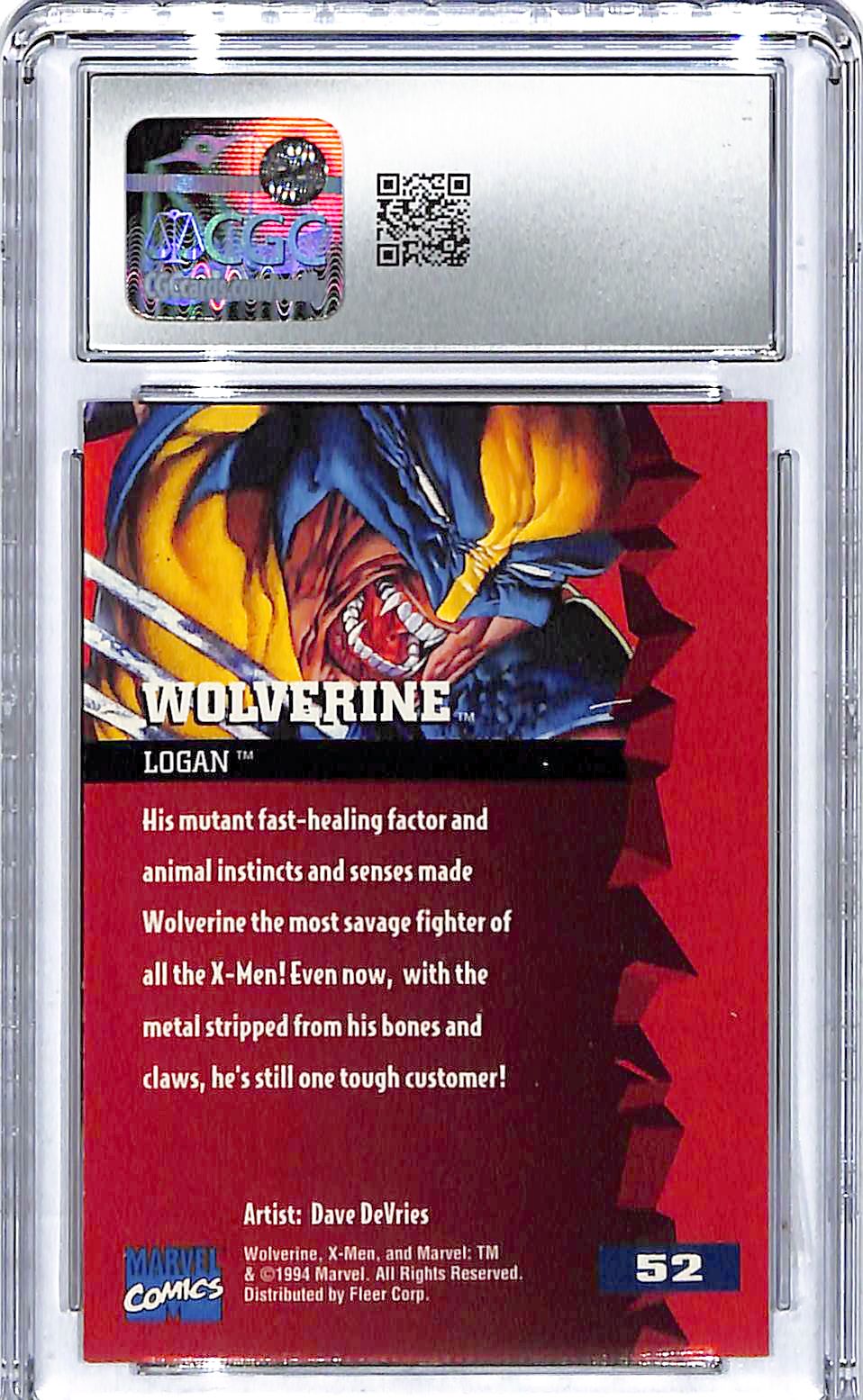 1994 Wolverine Fleer Ultra X-Men '95 #52 CGC Gem Mint 10