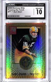 2000 Donruss Elite Bart Starr Passing the Torch /1500 CGC 10 Packers