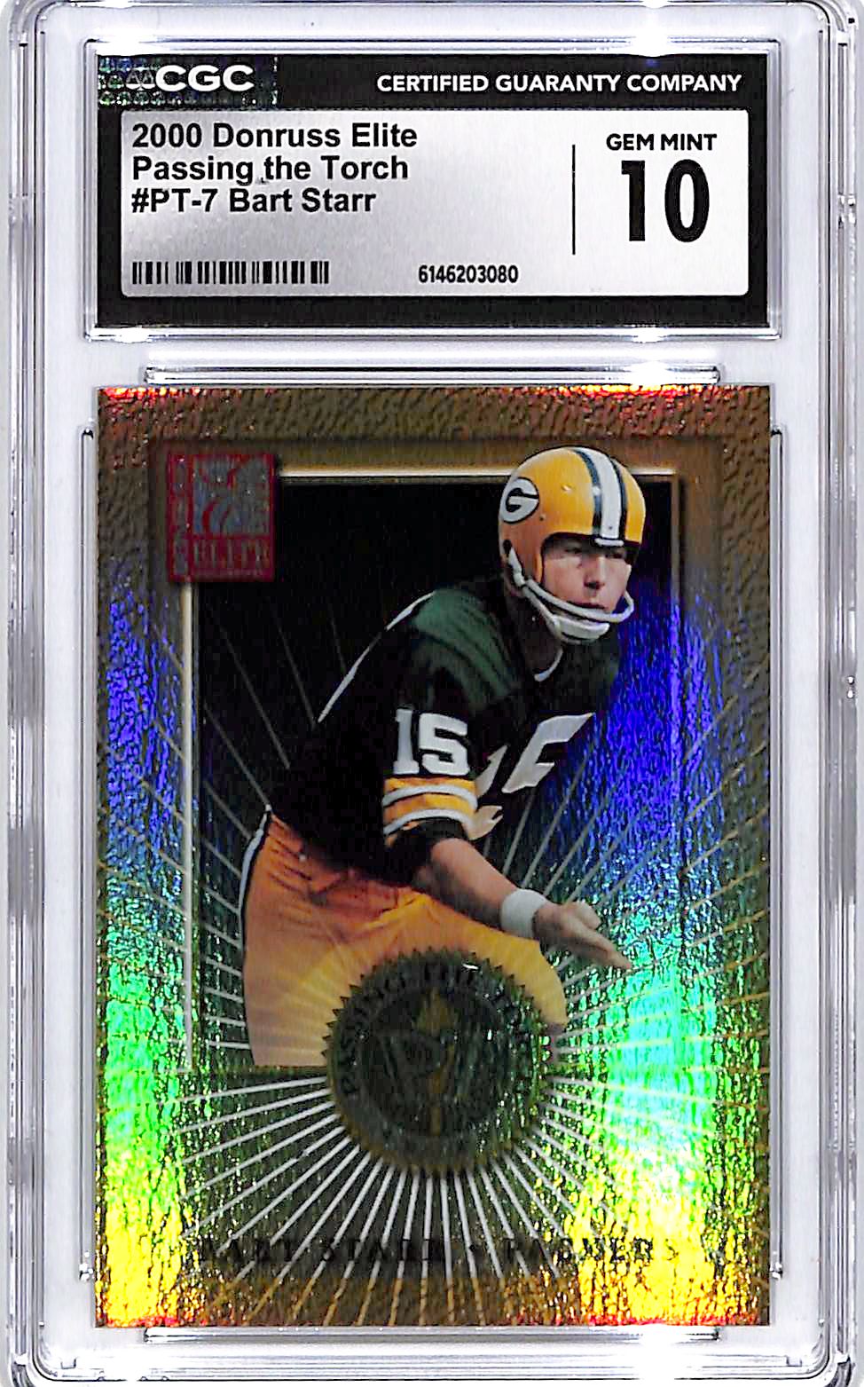 2000 Donruss Elite Bart Starr Passing the Torch /1500 CGC 10 Packers