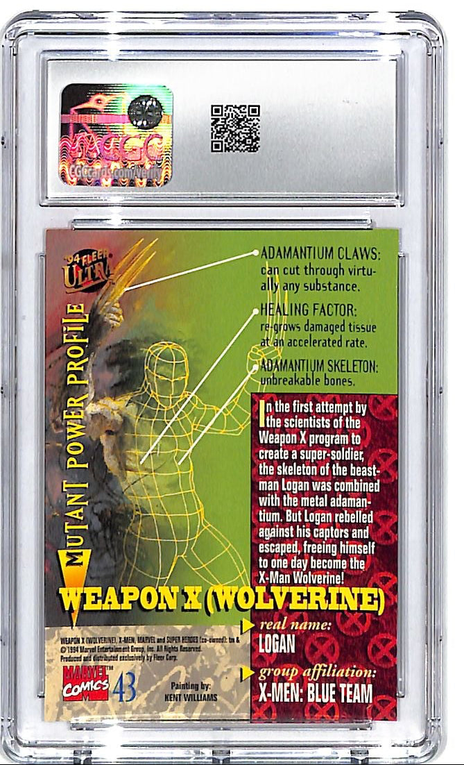 1994 Fleer Ultra X-Men Weapon X Wolverine #43 CGC 10