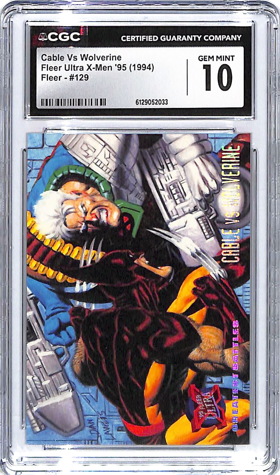 1994 Cable Vs Wolverine Fleer Ultra X-Men '95 #129 CGC Gem Mint 10