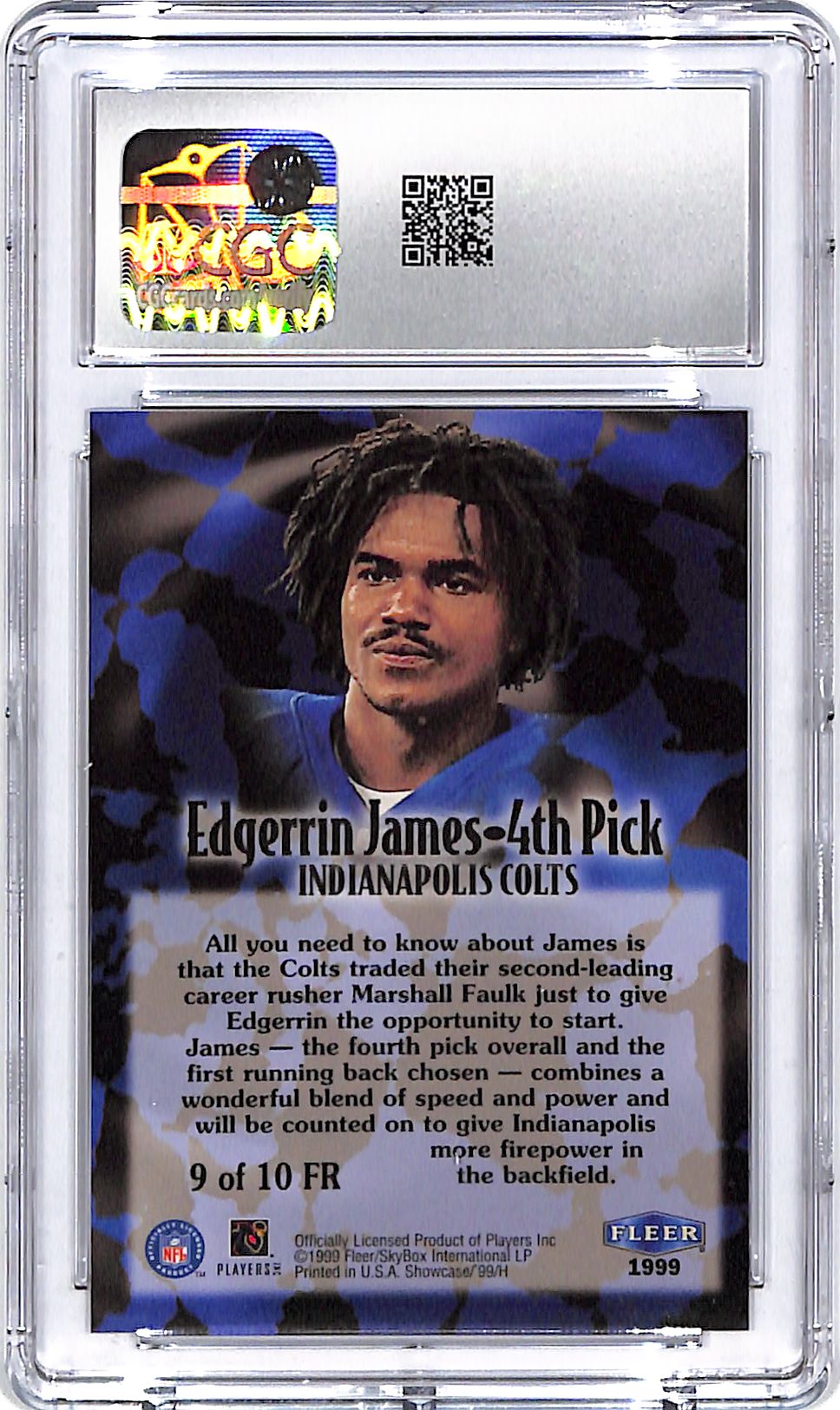 1999 Flair Showcase Edgerrin James First Rounders CGC 9.5 Colts