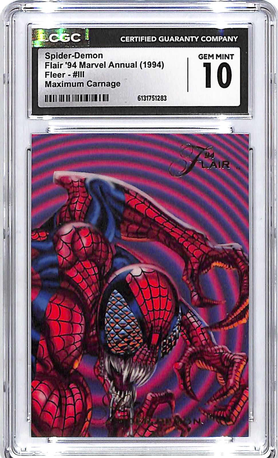 1994 Fleer Flair 94 Marvel Annual Spider-Demon Maximum Carnage CGC 10