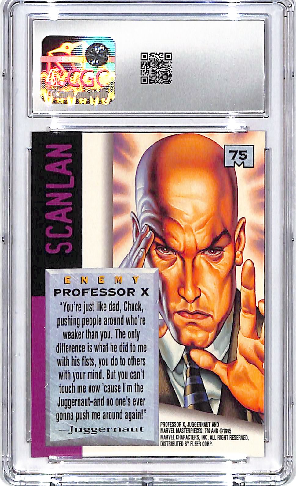 1995 Fleer Marvel Masterpieces Professor X #75 CGC 10