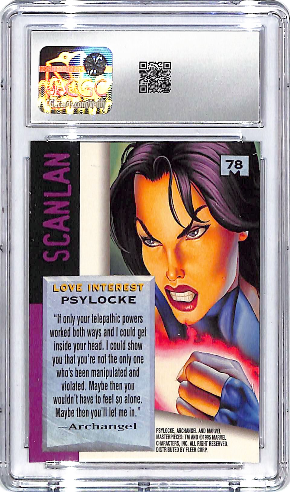 1995 Fleer Marvel Masterpieces Psylocke #78 CGC 10