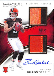 2025 Immaculate Collection Dillon Gabriel Auto Autograph Rookie RC Patch Jersey /99 Browns