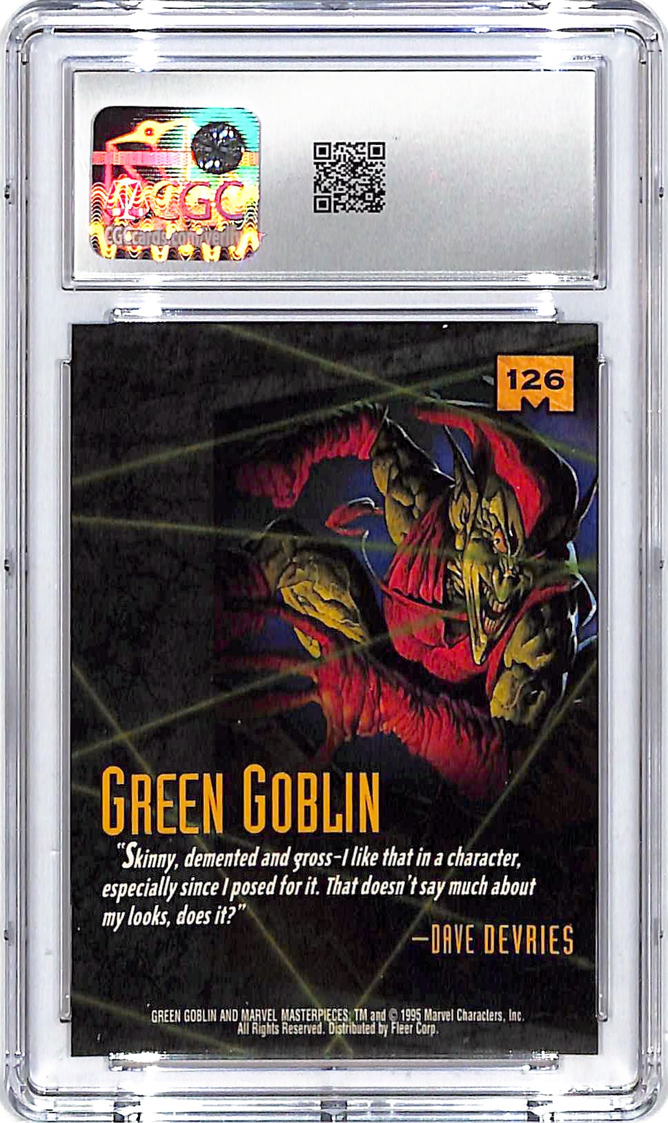 1995 Fleer Marvel Masterpieces Green Goblin #126 CGC 10
