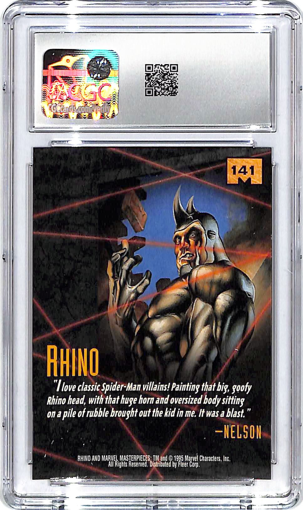 1995 Fleer Marvel Masterpieces Rhino #141 CGC 10