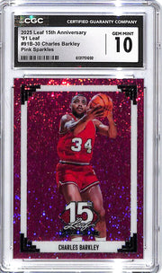 2025 Leaf 15th Anniversary Charles Barkley Pink Sparkle /8 CGC 10