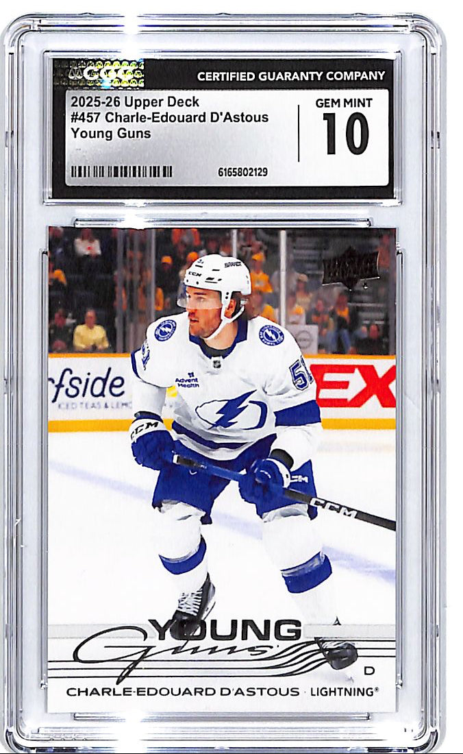 2025-26 Upper Deck Charle-Edouard D'Astous Young Guns Rookie RC #457 CGC 10 Lightning