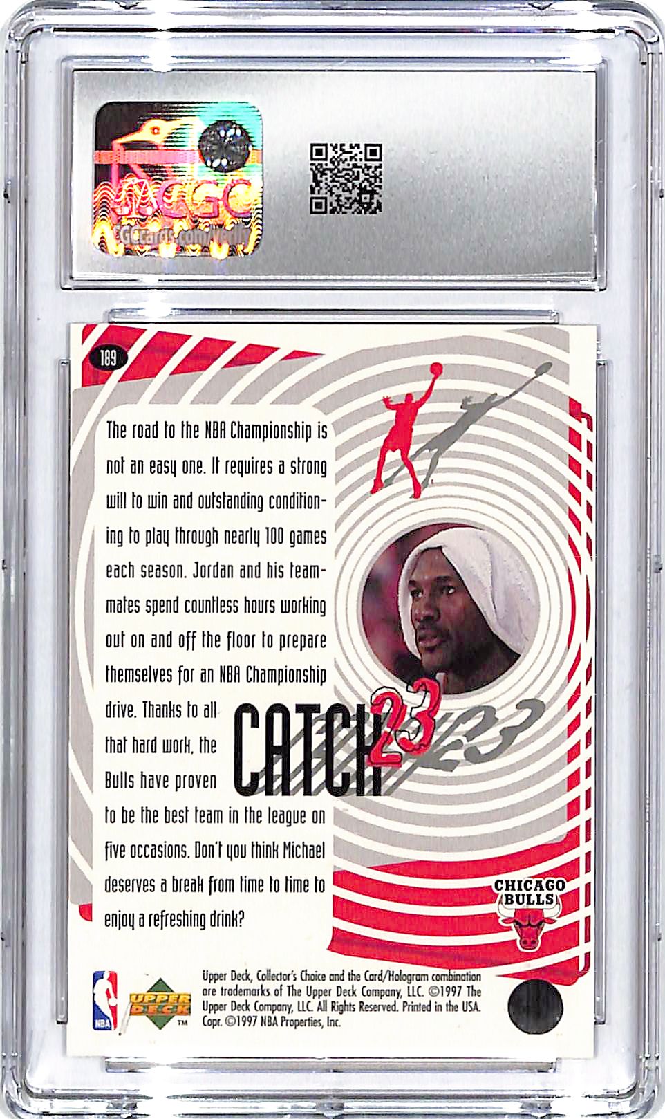 1997-98 Collectors Choice Michael Jordan #189 CGC 9 Bulls