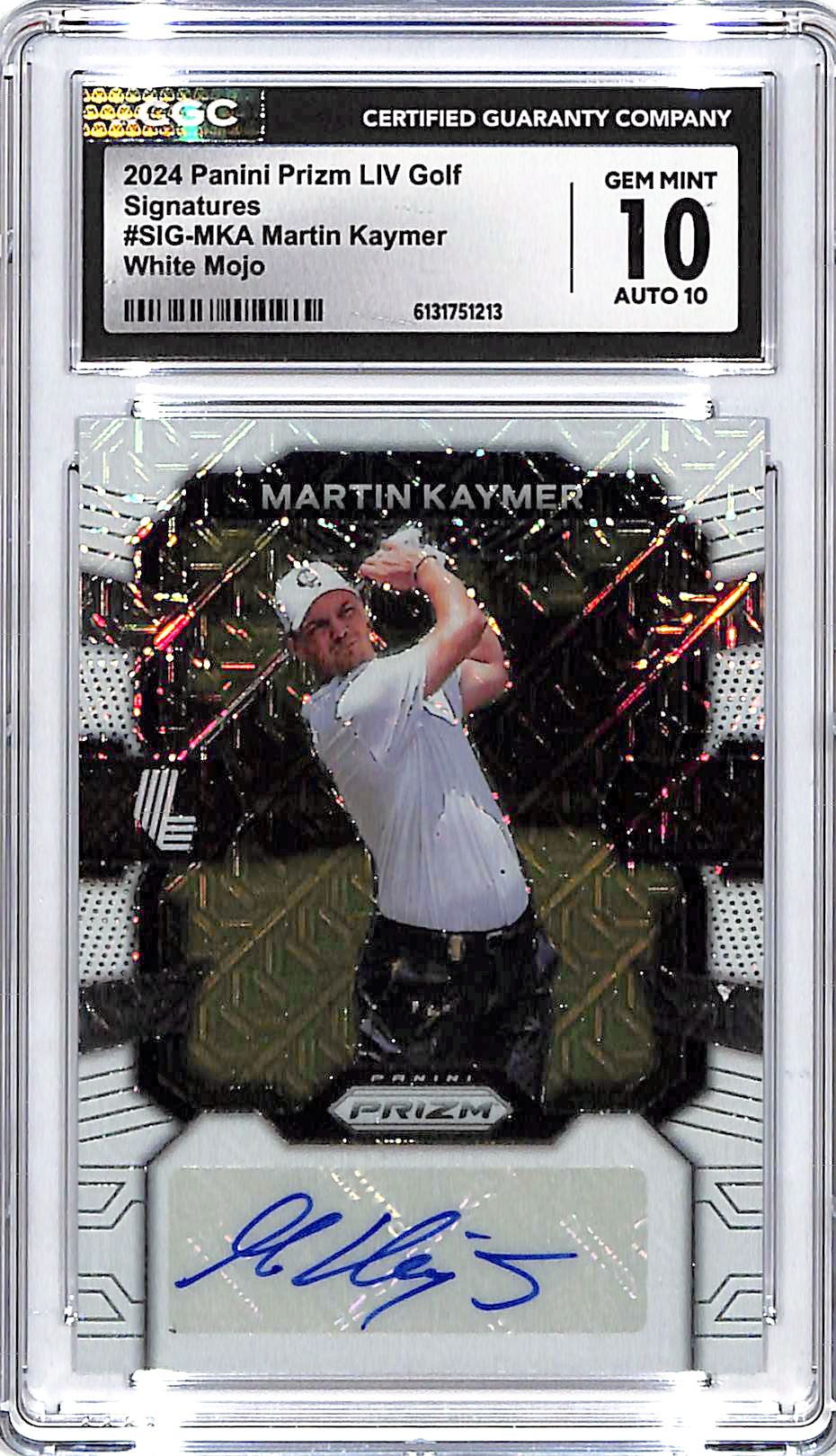 2024 Prizm LIV Golf Martin Kaymer Auto Autograph White Mojo /35 CGC 10
