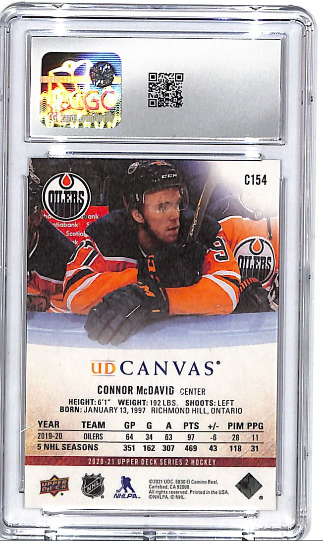 2020-21 Upper Deck Connor McDavid UD Canvas CGC 10 Oilers