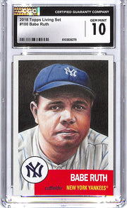 2018 Topps Living Set Babe Ruth #100 CGC 10 Yankees