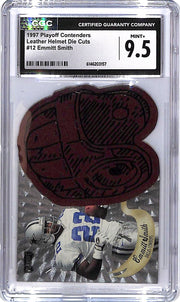 1997 Playoff Contenders Emmitt Smith Leather Helmet Die Cuts #12 CGC 9.5 Cowboys