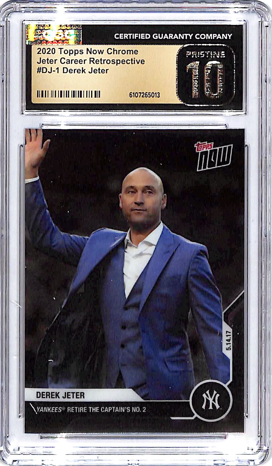 2020 Topps Now Chrome Derek Jeter Career Retrospective CGC 10 Pristine Yankees