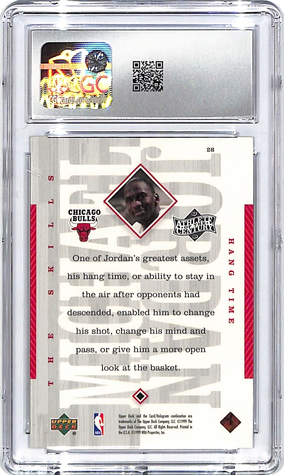 1999 UD MJ Athlete of the Century Michael Jordan #28 CGC 9 Bulls