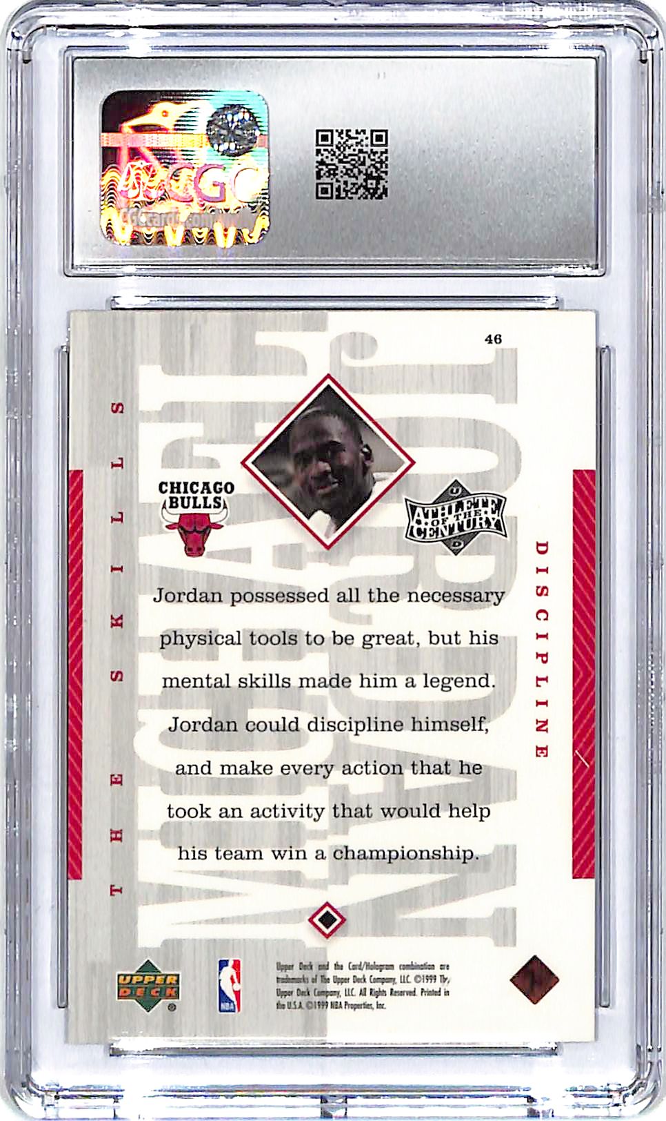 1999 UD MJ Athlete of the Century Michael Jordan #46 CGC 9 Bulls