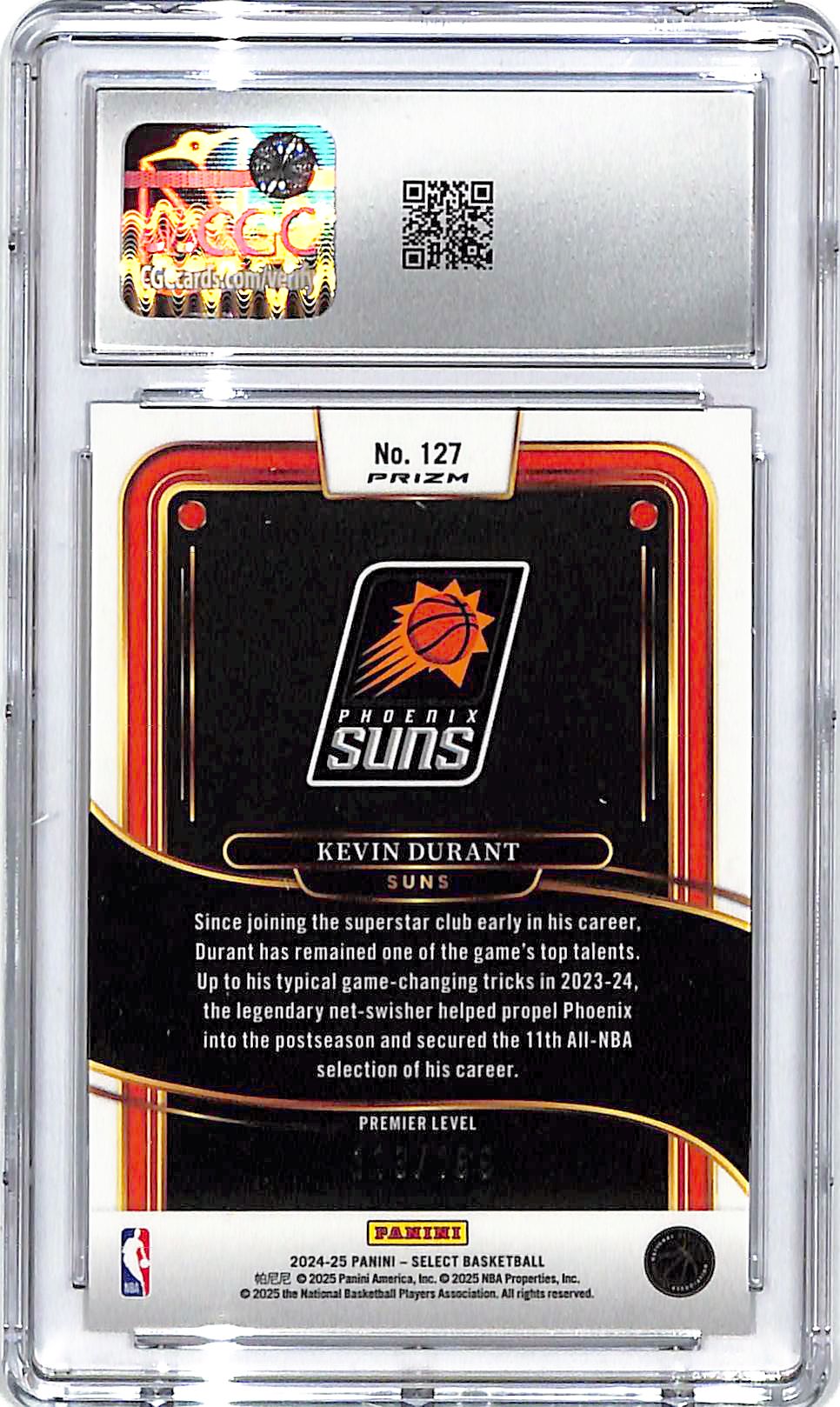 2024-25 Select Kevin Durant Red /199 CGC 9.5 Suns