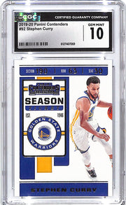 2019-20 Contenders Stephen Curry #92 CGC 10 Warriors