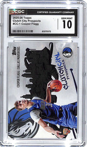 2025-26 Topps Cooper Flagg Clutch City Prospects Rookie RC CGC 10 Mavericks