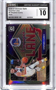 2020-21 Donruss Optic Stephen Curry Express Lane Holo CGC 10 Warriors