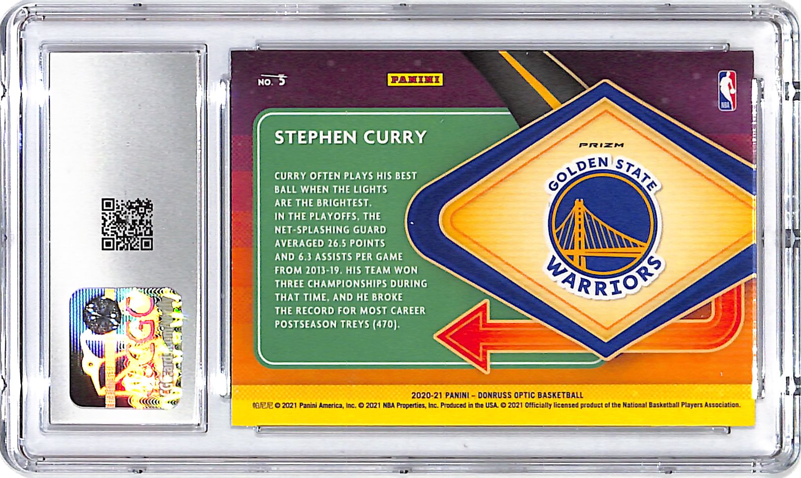 2020-21 Donruss Optic Stephen Curry Express Lane Holo CGC 10 Warriors
